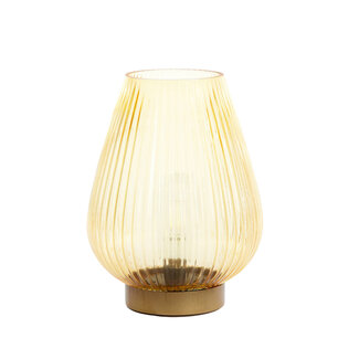Light en Living Tafellamp LED Ø14.5x19.5 cm TAJERA glas  okergeel+goud
