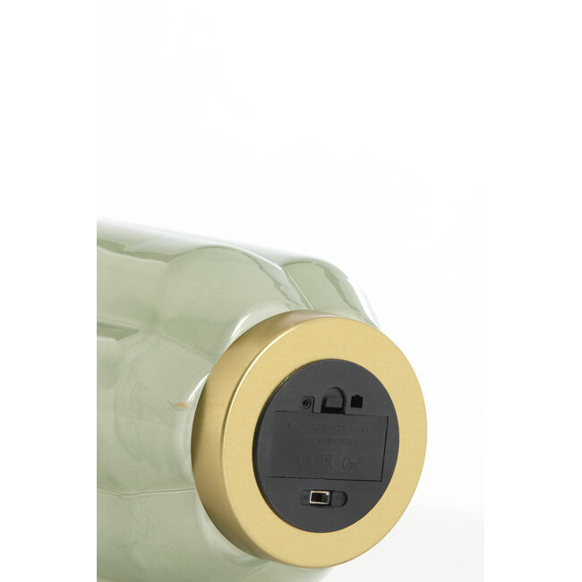 Light en Living Tafellamp LED Ø15x27 cm YVIAS glas melk groen+goud