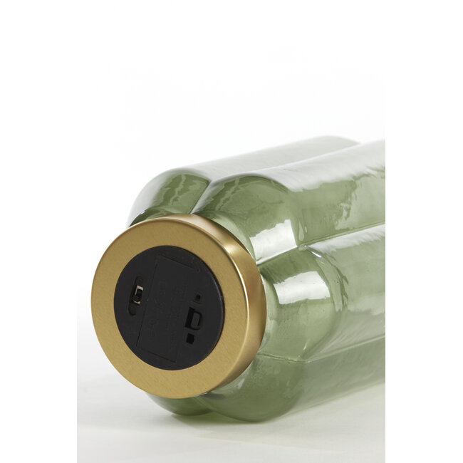 Light en Living Tafellamp LED Ø15x27 cm YVIAS glas melk groen+goud