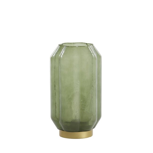 Light en Living Tafellamp LED Ø15x27 cm YVIAS glas melk groen+goud