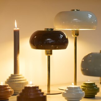 Light en Living Tafellamp Ø26x47 cm SURIN glans crème+goud