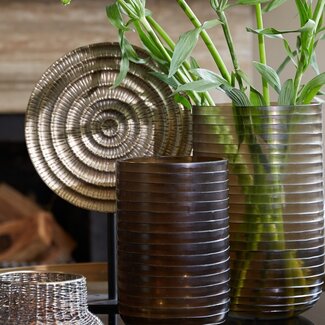 Light en Living Ornament op voet 35x10x50 cm PILAR  antiek brons+zwart