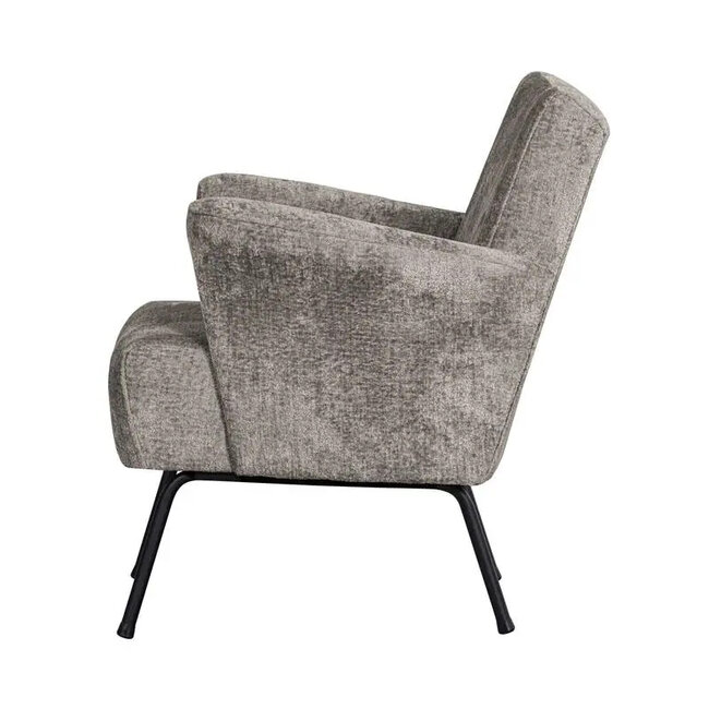 Woood Muse fauteuil grof geweven stof taupe - Showroommodel