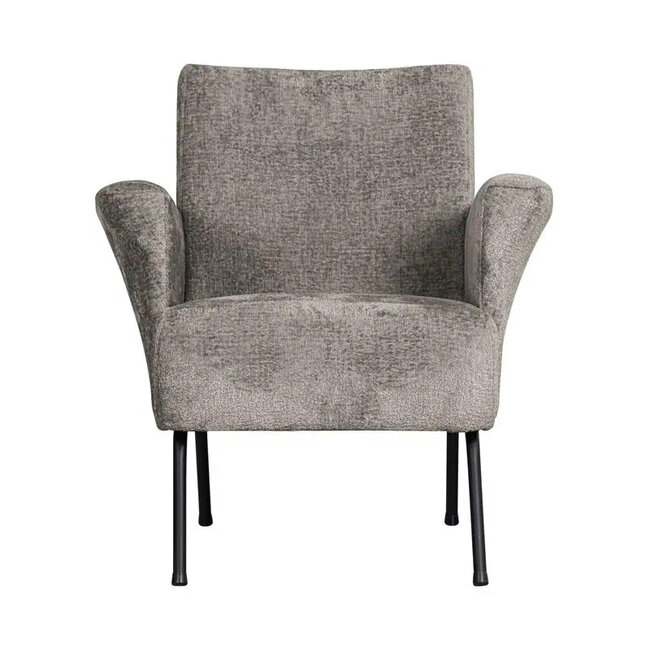 Woood Muse fauteuil grof geweven stof taupe - Showroommodel