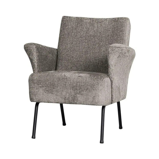 Woood Muse fauteuil grof geweven stof taupe - Showroommodel