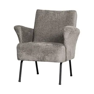 Woood Muse fauteuil grof geweven stof taupe - Showroommodel