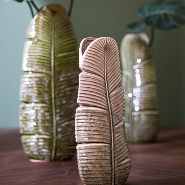 Light en Living Vaas LOU keramiek groen -  19 x 11 x 46,5 cm