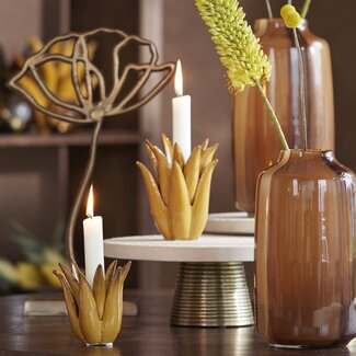 Light en Living Ornament op voet 28x8,5x45 cm PAPAVERU antique brons