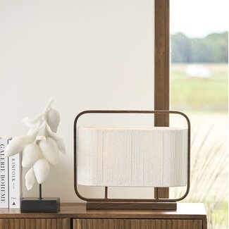 Light en Living Tafellamp  45x15x37,5 cm LECCE donkerbruin + touw naturel