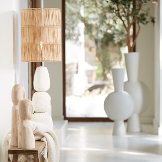 Light en Living Kap cilinder 30-30-40 cm LANZANO raffia  naturel