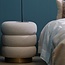 Light en Living Poef Ø40x45 cm KIMI teddy wit+goud