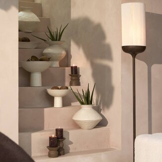 Light en Living Vloerlamp Ø23x159 cm DANIA hout print d bruin+touw crème