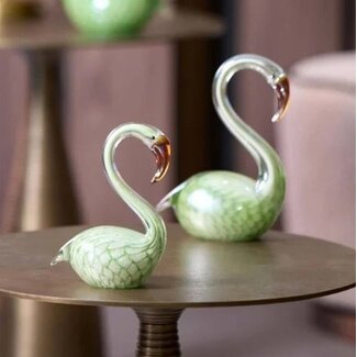 Light en Living Ornament 12x7x17 cm SWAN glas groen
