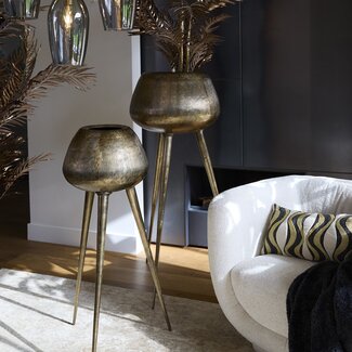 Light en Living Pot op voet deco Ø75x149 cm MARIELLE goud