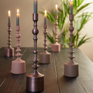 Light en Living Kandelaar Ø10x42 cm SHEVA mat antiek  koper