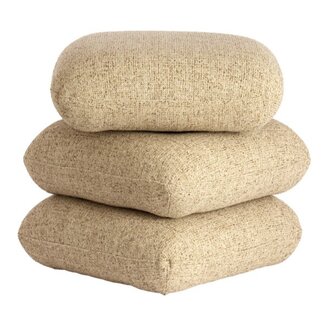 Light en Living Poef 44,5x44,5x44,5 cm LAURIE licht grijs - crème