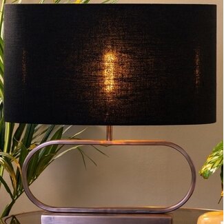 Light en Living Lampenkap ovaal recht Livigno antraciet 38-17,5-19 cm