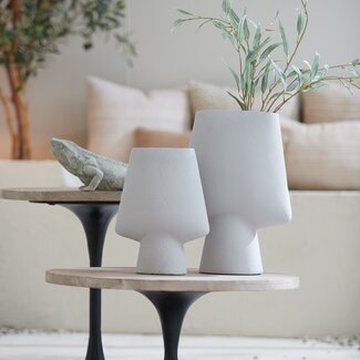 Light en Living Vaas deco CIARA  keramiek grijs - 2 maten