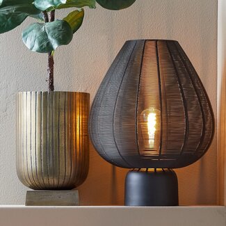 Light en Living Tafellamp Suneko zwart - Ø 35 x 46 cm