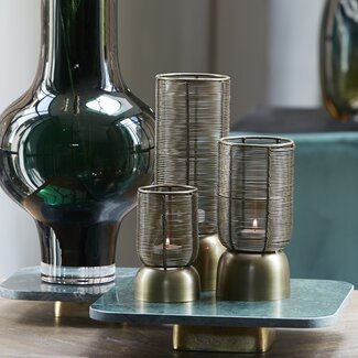 Light en Living Windlicht Lezuza antiek brons Ø 10x21cm