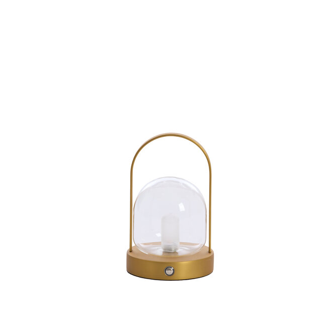 Light en Living Yeremi Tafellamp LED Ø12×19 cm glas helder + brons