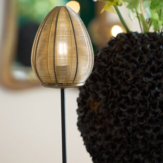 Light en Living Tafellamp Ø18×51 cm YAELLE antiek brons+mat zwart