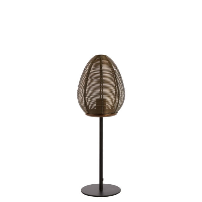 Light en Living Tafellamp Ø18×51 cm YAELLE antiek brons+mat zwart