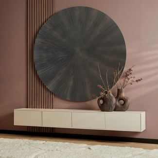 PTMD Wandpaneel Zapp zwart goud geribbeld rond