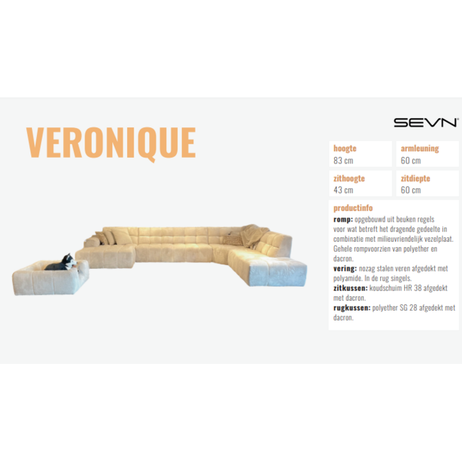 Sevn Eetbank Loa 250 cm - Aphrodite beige 3