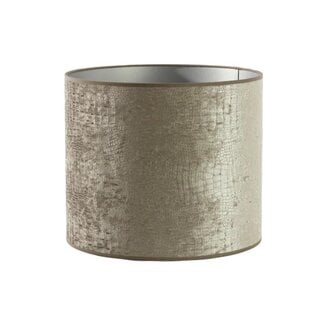 Light en Living Lampenkap Cilinder Chelsea Fluweel Zilver 35-35-30 cm