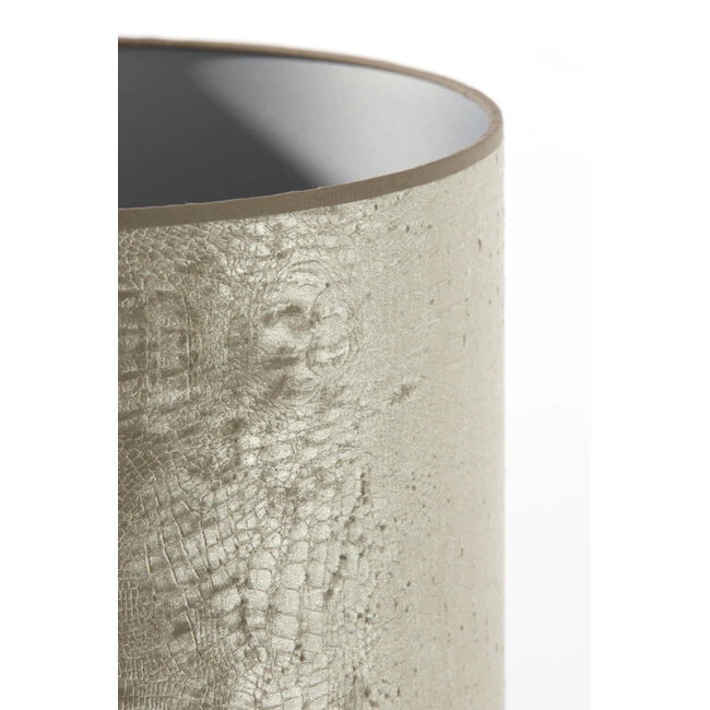 Light en Living Lampenkap Cilinder Chelsea Fluweel Zilver 35-35-30 cm