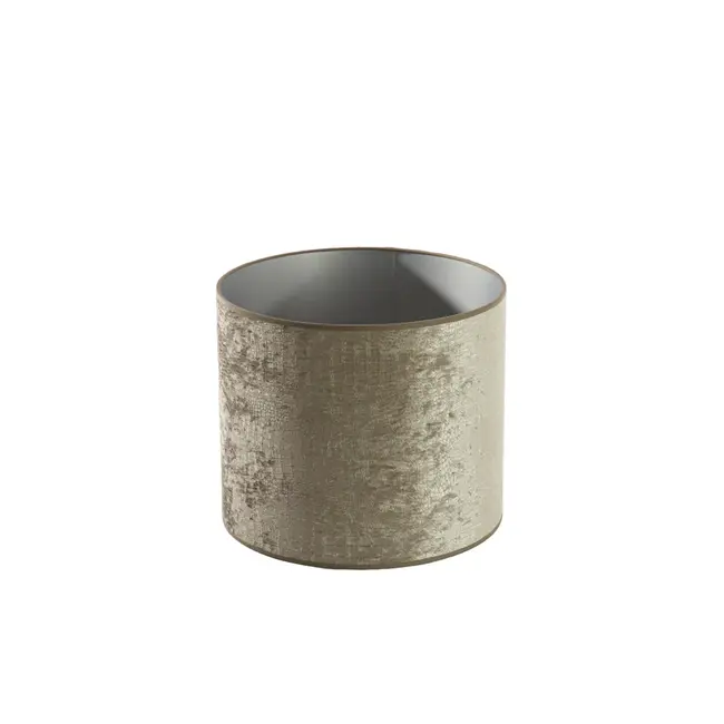 Light en Living Lampenkap Cilinder Chelsea Fluweel Zilver 35-35-30 cm