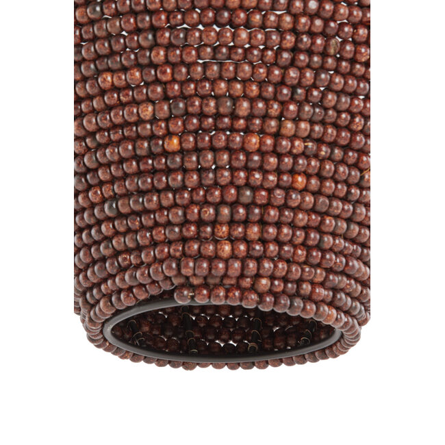Light en Living Hanglamp Kalenga met bruine kralen Ø 36 cm