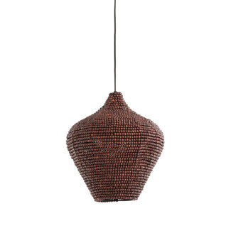 Light en Living Hanglamp Kalenga met bruine kralen Ø 36 cm