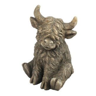 Countryfield Schotse hooglander zittend Yuki L bruin - 16,5 x 15,5 x 27 cm