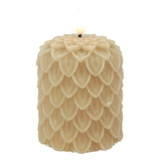 Countryfield LED-B Kaars Dennenkegel Lyon S beige - 8,5 x 8,5 x 10 cm