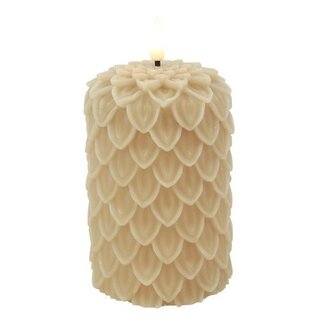 Countryfield LED-B Kaars Dennenkegel Lyon M beige - 8,5 x 8,5 x 12,5 cm