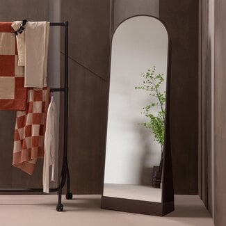 Woood SolariI Passpiegel 175 X 60 cm hout hoogglans donkerbruin [fsc]