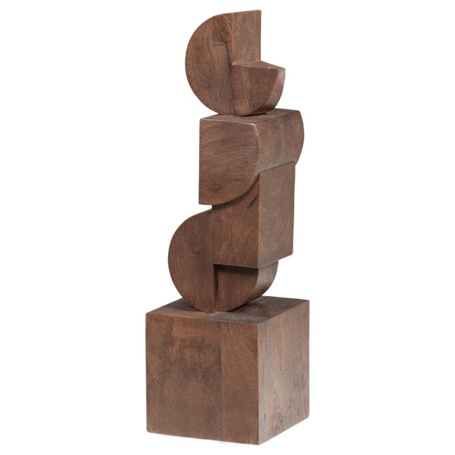 Woood Ornament Draxa schulptuur hout bruin