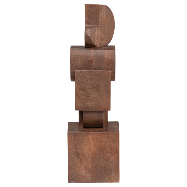 Woood Ornament Draxa schulptuur hout bruin