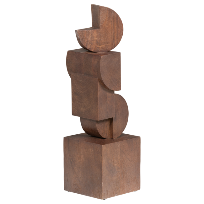 Woood Ornament Draxa schulptuur hout bruin