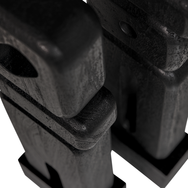 Woood Ornamenten Elon Sculptuur hout zwart - set van 2