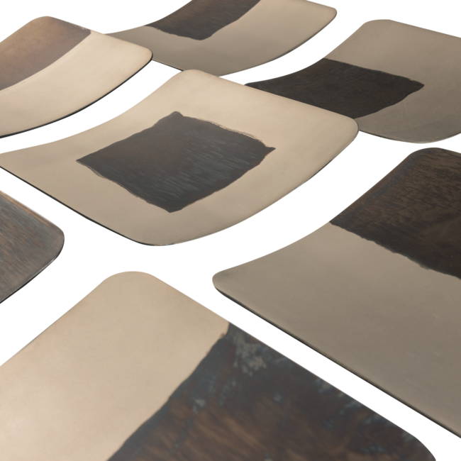 Woood Wanddeco Nami metaal nikkel - set van 9