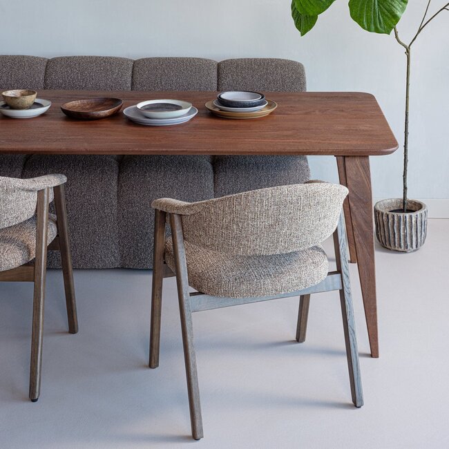 Woood Eettafel Rubo 220 x 95 cm mangohout bruin