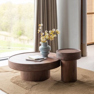 Woood Salontafel Dara Mangohout Bruin Ø 90cm