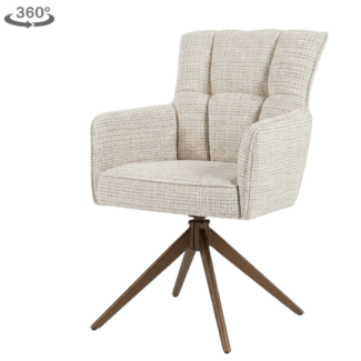 Tower Living Bardi Armstoel - Cremona 02 sand - Anodic brown frame (draaibaar)