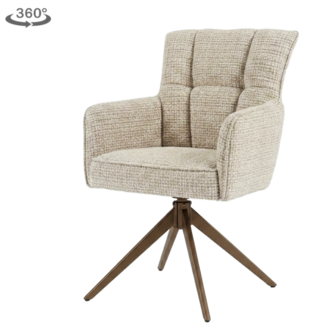 Tower Living Bardi Armstoel - Cremona 14 beige- Anodic (draaibaar)