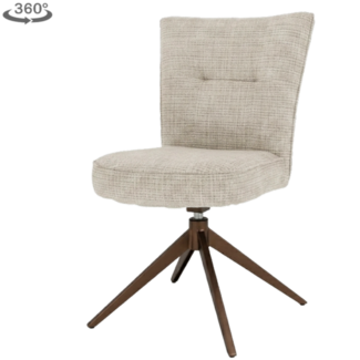 Tower Living Bardi Stoel - Cremona 14 beige - anodic frame (draaibaar)