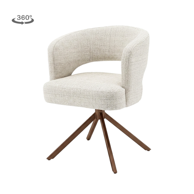 Tower Living Mura Armstoel - Cremona 02 sand - frame anodic (draaibaar)