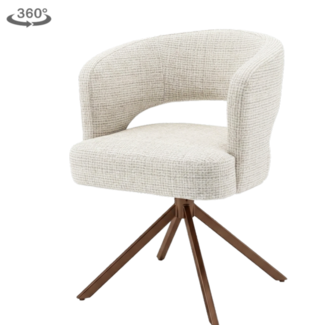 Tower Living Mura Armstoel - Cremona 02 sand - frame anodic (draaibaar)